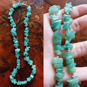Vintage Sea Green JADE Stone Necklace